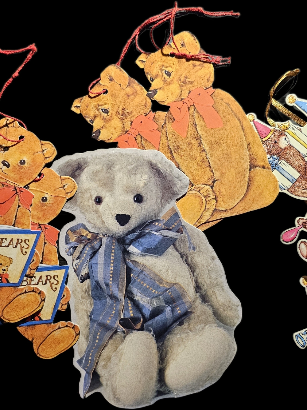 6pc Vintage 70s/80s Paper Teddy Bear Bundle